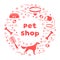 Vector Pet shop, vet, shelter Animal Dog tracks