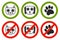 Vector pets allowed sign icons