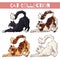 Vector pets: fluffy playful cats of different colors.