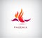Vector phoenix bird icon, logo, illustration . Use for identity