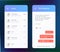 Vector phone chat interface. Message boxes. Speech bubble. UI UX interface in flat style for mobile application