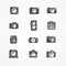 Vector photo camera retro and new icon set