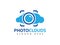 Vector photo cloud online cloud storage logo design