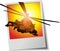 Vector photo frame with helicopter