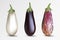 Vector photo-realistic fresh aubergine on a transparent background. 3D eggplant illustration.