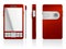 Vector photorealistic illustration of red PDA