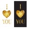 Vector phrase I love you. Illustration with Golden