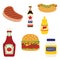 Vector Picnic Grill Foods and Condiments Illustration