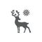 Vector picture deer and snowflake