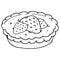 Vector pie with strawberry and raspberries. Homemade pie with berries.