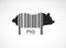 Vector of pig on the body is a barcode. Farm Animals. Pig design. Easy editable layered vector illustration