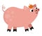 Vector pig icon. Cute cartoon swine illustration for kids. Farm animal isolated on white background. Colorful flat cattle picture