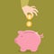 Vector piggy bank concept in flat style