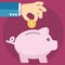 Vector piggy bank concept in flat style - money savings