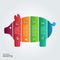 Vector piggy bank element for infographic.