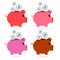 Vector Piggy Bank Set