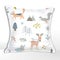 Vector Pillow or Cushion Mockup with Winter Forrest Animals