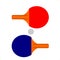 Vector ping pong racket and ball in flat style