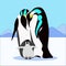 Vector pinguin family in flat style