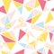 Vector pink, blue and yellow triangles abstract seamless repeat pattern design. Great for modern fabric, wallpaper