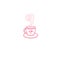 Vector pink coffee or tea mug logo isolated