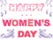 Vector pink decor lettering Womens day