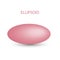 Vector pink ellipsoid with gradients and shadow for game, icon, package design, logo, mobile, ui, web, education. 3d