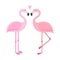 Vector pink flamingos illustration.