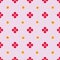 Vector pink Flowers And Dots seamless pattern background.