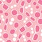Vector pink glasses accessories seamless pattern. Great for eyewear themed fabric, wallpaper, packaging.
