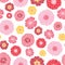 Vector Pink Gold Field Flowers Seamless Pattern