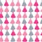 Vector Pink and Grey Decorative Tassels Rows Seamless Repeat Pattern Background. Great for handmade cards, invitations