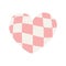 Vector pink groovy checkered texture heart