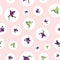 Vector Pink hummingbird Origami birds with circles background pattern