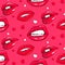 Vector pink lips pattern. Abstract modern lipgloss kiss texture. Shine bright glamour romance fashion decoration.