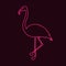 Vector Pink Neon Flamingo Sign, Glowing Illustration.