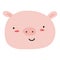 Vector pink piglet head isolated. piglet for children`s room decoration, banners