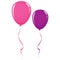 Vector pink and purple balloon ribbon