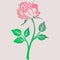 Vector pink rose