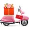 Vector Pink Scooter with Gift