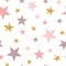 Vector pink seamless pattern gold glitter stars pink for Christmas backgound or baby shower sweet girl design