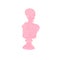 Vector pink sketch antique woman bust statue