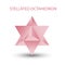 Vector pink Stellated Octahedron, also called Stella octangula, and Polyhedra Hexagon, geometric polyhedral compounds on