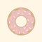 Vector of pink sweet doughnut icon