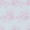 Vector Pink Vintage Roses Fabric Retro Repeating Seamless Pattern Hand Drawn In Botanical Style.