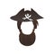 Vector pirate beard photo booth prop costume