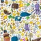 Vector pirate pattern for small boys and girls. Kindergarten, birthday party. Wallpaper for children room, wrapping