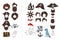 Vector pirates photo booth prop icon set