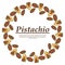 Vector pistachio logo in cartoon style.