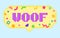 Vector pixel art 8bit woof sticker